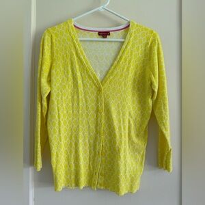 Merona Yellow & White Cardigan, Medium
